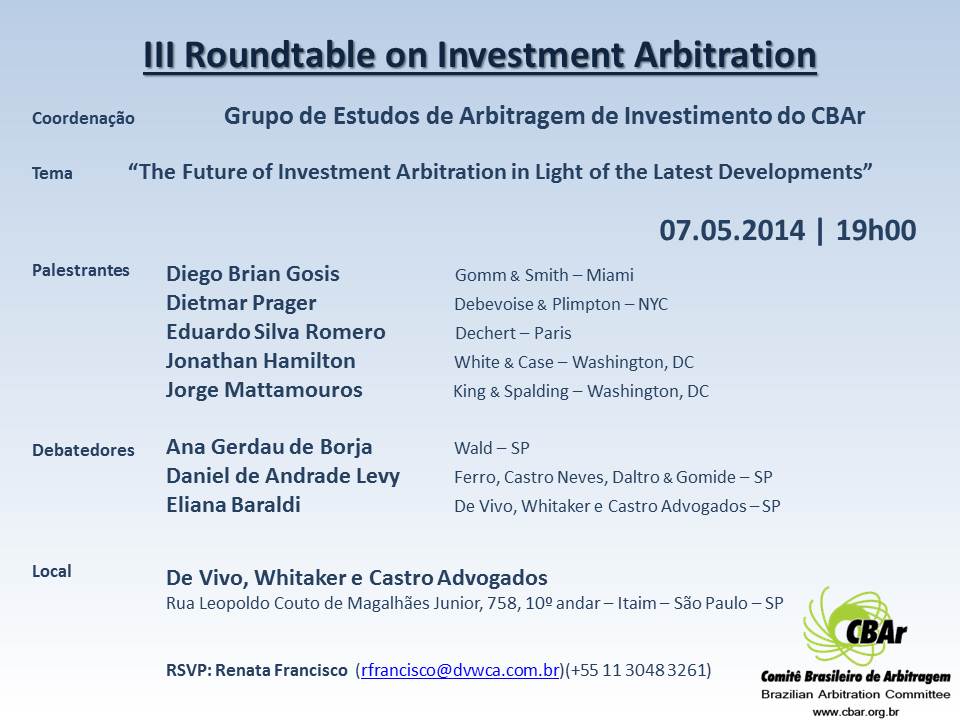 III Roundtable on Investment Arbitration