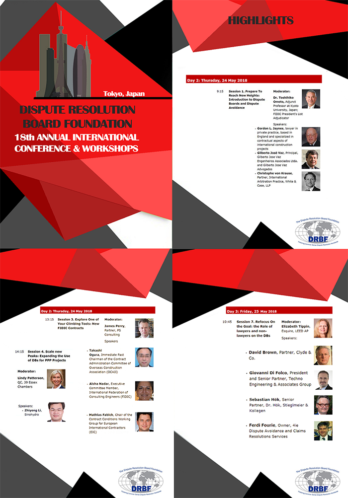 18ª Annual International Conference & Workshops da DRBF - Dispute Resolution Board Foundation