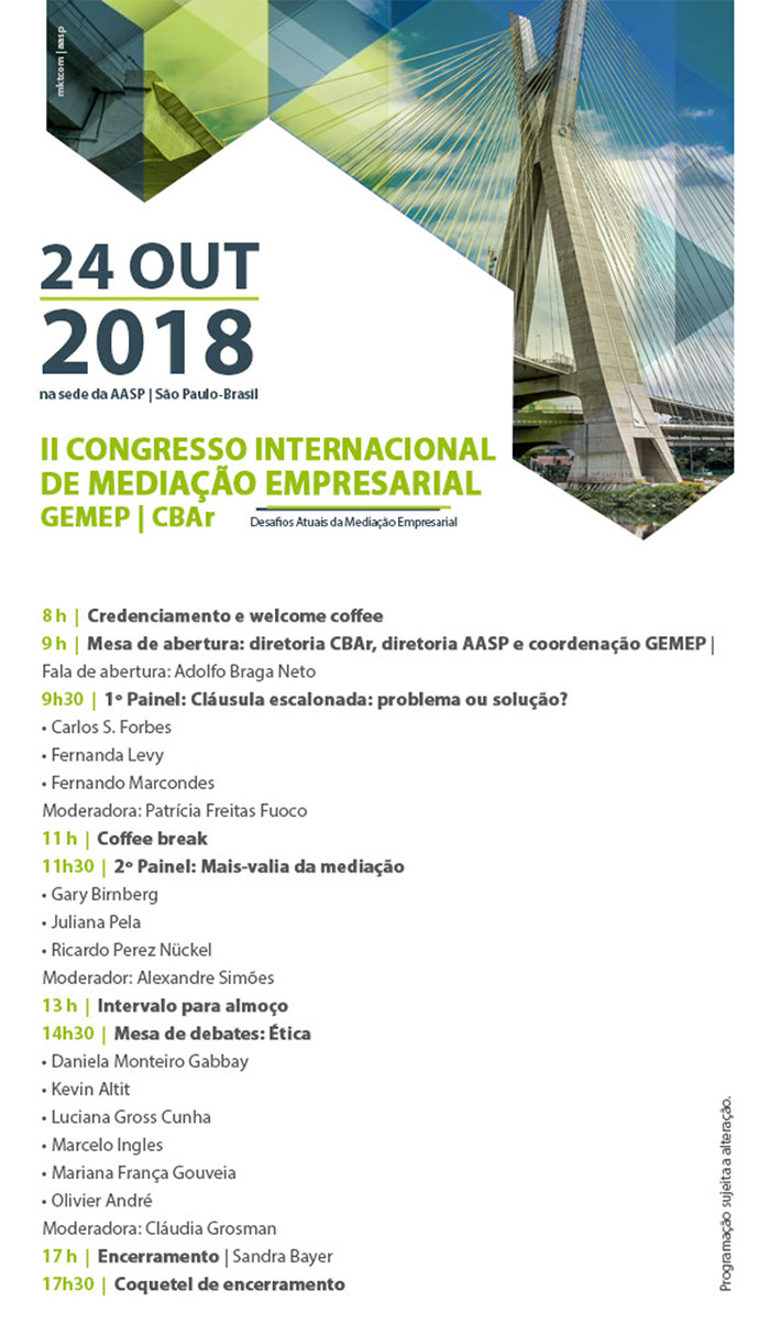 II Congresso Internacional de Mediação Empresarial GEMEP | CBAr