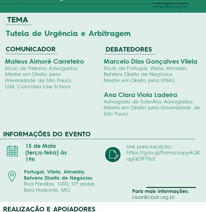 2ª Comunicação CBAr – Belo Horizonte Tutela de Urgência e Arbitragem