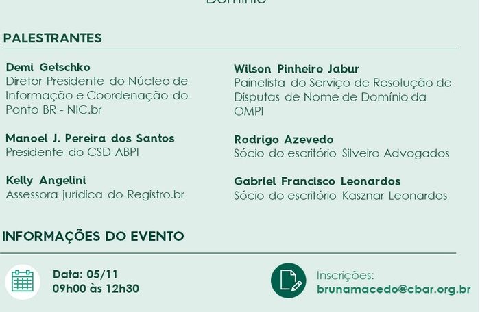 Encontro do Grupo de Estudos em Propriedade Intelectual, Arbitragem e Mediação - Os 20 anos da UDRP